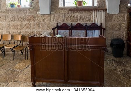 Jerusalem, Israel, December 28, 2018 : The Interior Of The St. Nicholas Church In Bay Jala - A Subur