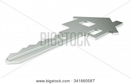 3d Rendering Of A House Key Locking, Unlocking, Cgi, Casa, Llave, Sleutel