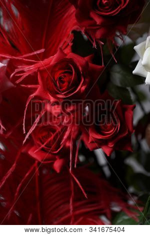 Roses.  Pink rose.  Holiday flower. Wedding. High quality silk artificial flowers