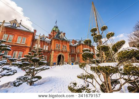 Sapporo, Japan at the Former Hokkaido Government offices during winter.