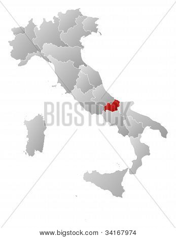 Mappa dell'Italia, Molise evidenziata