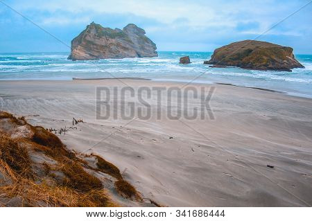 Wharariki Beach At The Very Northern Point Of The South Island, New Zealand