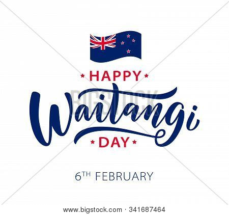Waitangi Day. New Zealand. Hand Lettering Design For Waitangi Day. Vector Illustration