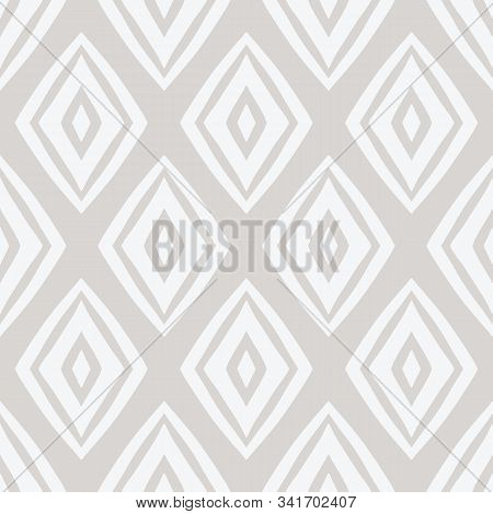 Farmhouse Style Diamond Seamless Repeat Vector Pattern Sand White