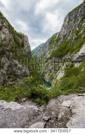 Tara River Canyon, Mountains And Forests Around In The Durmitor Nature Park, Montenegro