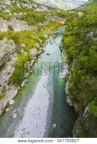 Tara River Canyon, Mountains And Forests Around In The Durmitor Nature Park, Montenegro