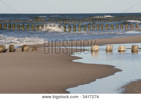 Stranden i Polen, naturlige farver