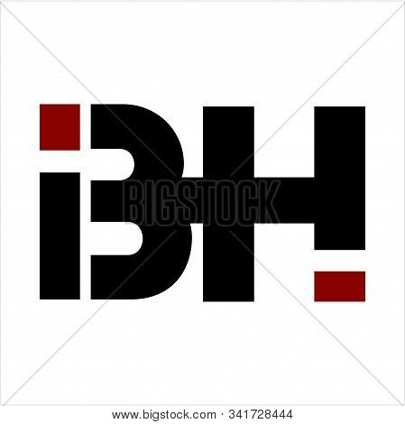 Simple Bh, Bhi, Ibh Geometric Letter Company Logo