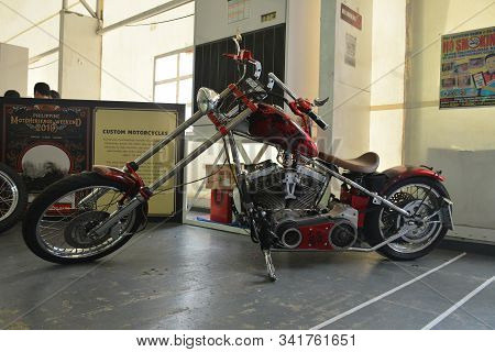 Pasig, Ph - Sept. 29: Custom Motorcycle At Philippine Moto Heritage Weekend On September 29, 2019 In