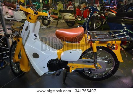 Pasig, Ph - Sept. 29: Honda Super Cub Motorcycle At Philippine Moto Heritage Weekend On September 29
