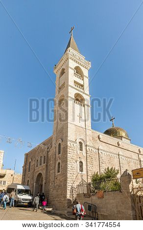 Jerusalem, Israel, December 28, 2018 : The St. Nicholas Church In Bayt Jala - A Suburb Of Bethlehem 