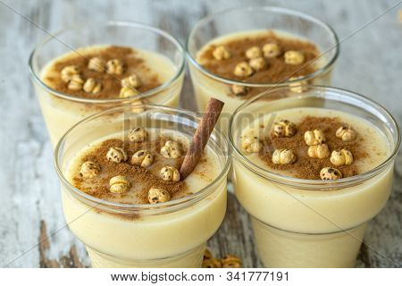 Boza Or Bosa, Traditional Turkish Drink With Roasted Chickpea Boza Or Bosa