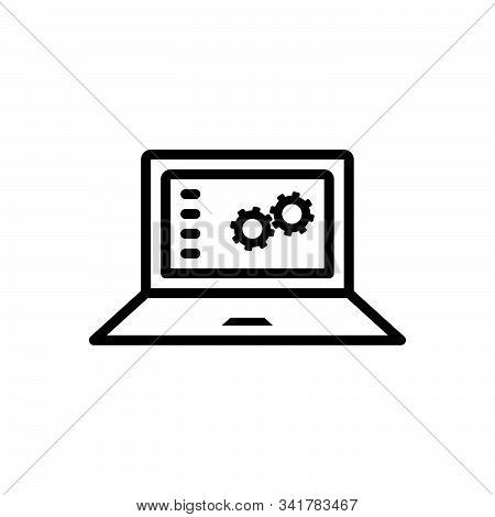 Black Line Icon For Function Digital Management Setting Softwear Technology