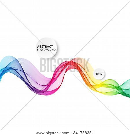 Abstract Colorful Background With Wave, Vector Illustration