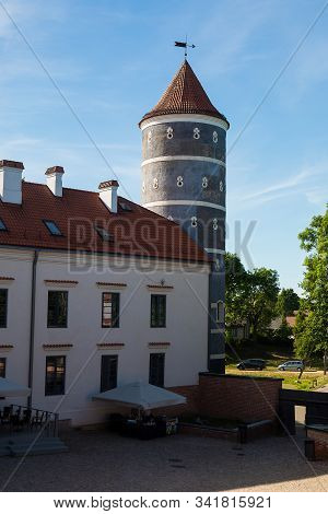 Vytenai, Lithuania - June 9, 2018: The Tower Of Panemune Castle, Built 1604-1610 In Renaissance Styl