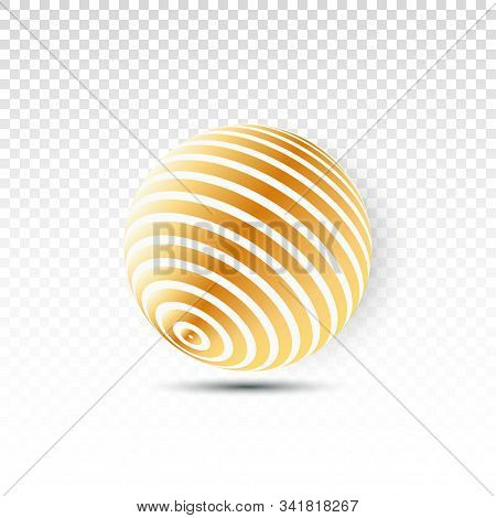 Disco Ball Isolated Illustration. Night Club Party Light Element. Bright Mirror Golden Ball Design F