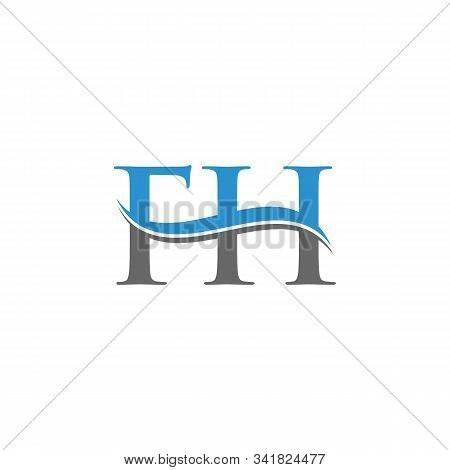 Fh Letter Type Logo Design Vector Template. Abstract Letter Fh Logo Design