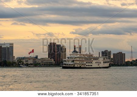 Detroit, Mi - September 7, 2019: Detroit Princess Dinner Showboat Touring The Detroit River