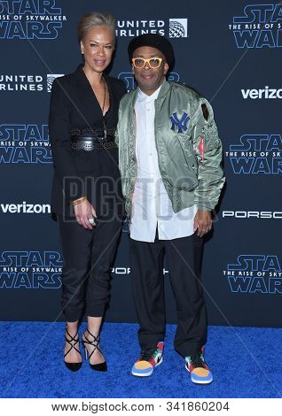LOS ANGELES - DEC 16:  Spike Lee and Tonya Lewis Lee arrives for the âStar Wars: The Rise of Skywalkerâ Premiere on December 16, 2019 in Hollywood, CA                