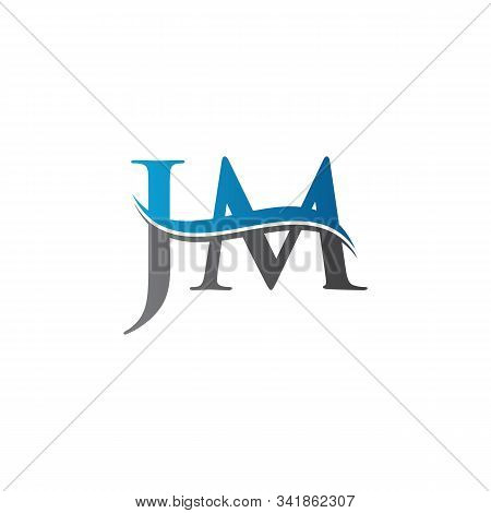 Jm Letter Type Logo Design Vector Template. Abstract Letter Jm Logo Design