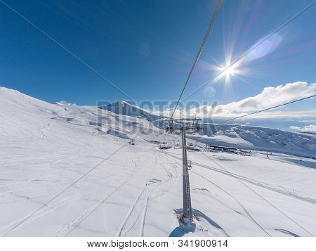 Ski Lift In Parnassos Ski Resort