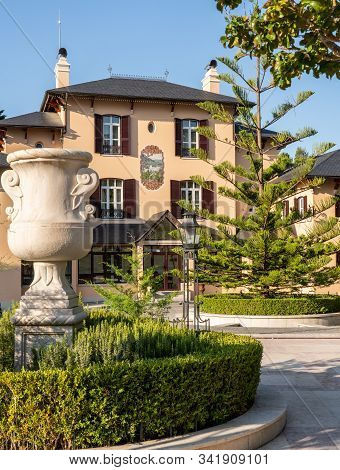 Sintra, Portugal - 22 August 2019: Exterior Of The Sintra Marmoris Palace Boutique Hotel Near Lisbon