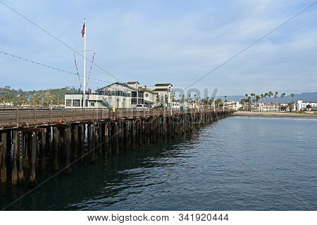 Santa Barbara, California - May 18, 2019 Stearns Wharf At Sunrise