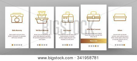 Lunch Box Onboarding Mobile App Page Screen Vector Plastic School Lunch Box And Container For Transp