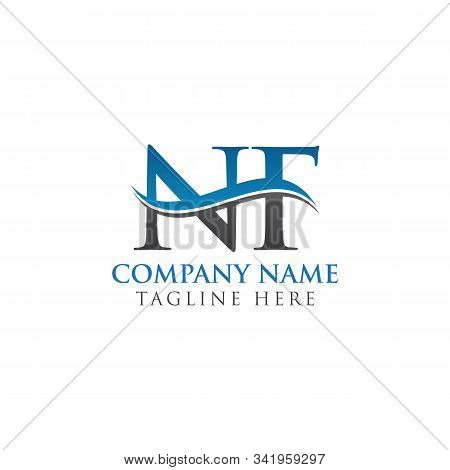 Swoosh Letter Nf Logo Design Vector Template. Water Wave Nf Logo Vector.