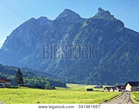 Mountain Massif Fluebrig Above The Sihltal Valley And Artifical Lake Sihlsee, Studen - Canton Of Sch