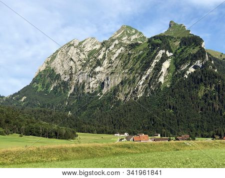 Mountain Massif Fluebrig Above The Sihltal Valley And Artifical Lake Sihlsee, Studen - Canton Of Sch