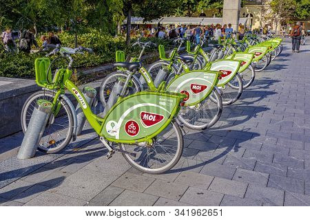 Budapest, Hungary - November 15, 2019: Bubi Is A Bicycle Sharing Network. Its Name Is A Playful Cont