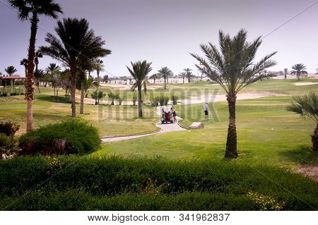 Sharm El Sheikh, Egypt - February 2018. View Of The Golf Course, Maritim Joli Ville Golf Club