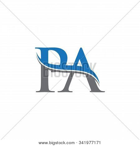 Swoosh Letter Pa Logo Design Vector Template. Water Wave Pa Logo Vector.
