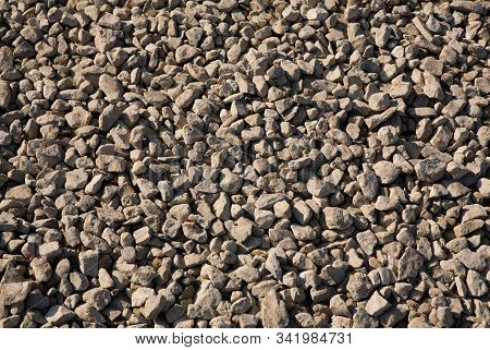 Many Gravel  At Dry Sunny Summer Day