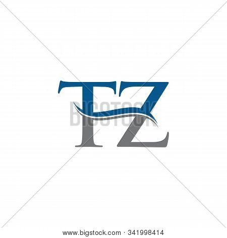 Swoosh Letter Tz Logo Design Vector Template. Water Wave Tz Logo Vector.