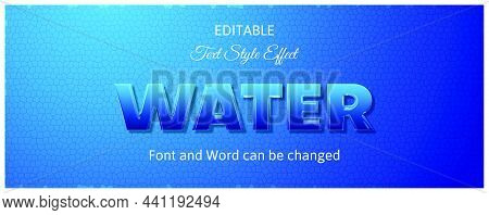 Water Text Effect.text Style Design Vector