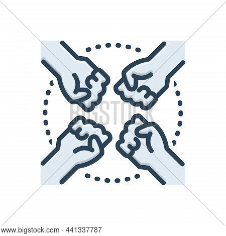 Color Illustration Icon For Team Squad Tandem Contingent Together Teamwise Collaboration Copartnersh