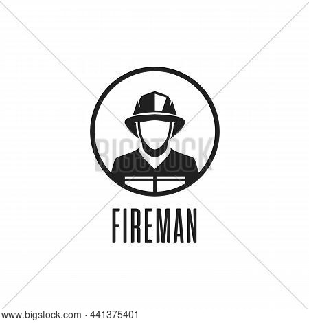 Fireman Icon In Flat Style. Firefighter Sign Isolated On White Background. Man In Fireman Uniform. V