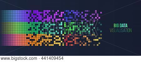 Filtering Machine Algorithms. Wide Big Data Visualization. Information Analytics Concept. Sorting Da