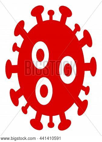 Omicron Covid Virus Vector Icon On A White Background. An Isolated Flat Icon Illustration Of Omicron