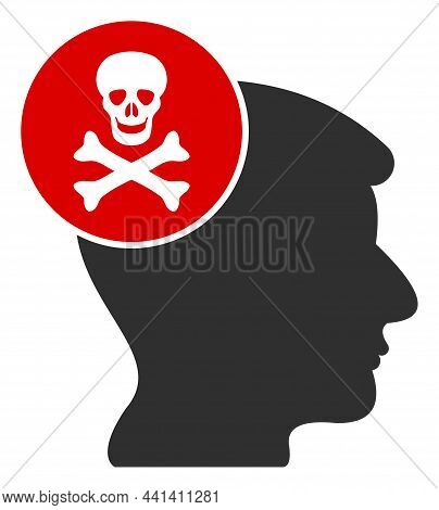Cuicide Thinking Vector Icon On A White Background. An Isolated Flat Icon Illustration Of Cuicide Th