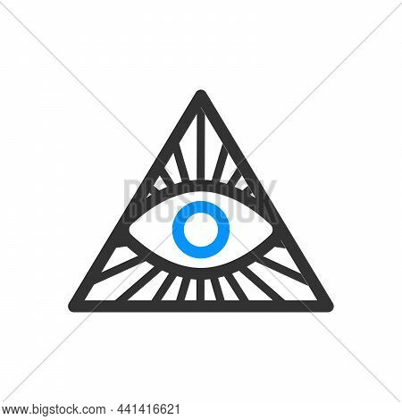All Seeing Eye Symbol, Masonic Symbol. Stock Vector Illustration Isolated On White Background