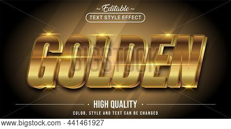 Editable Text Style Effect - Golden Text Style Theme. Graphic Design Element.