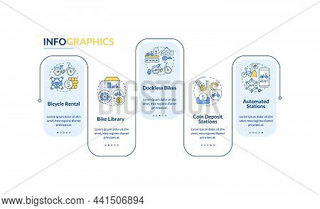 Bicycle Share Services Vector Infographic Template. Bike Rental Presentation Outline Design Elements