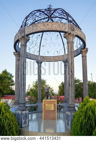 Belogorsk, Crimea - September 17, 2020: Sculpture Dedicated To Altai Tiger Cub, Taigan Lions Park, B