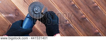Broken Disc For Cutting Metal. A Grinder With A Broken Circle. Danger From Using Power Tools