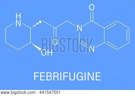 Febrifugine Alkaloid Molecule, First Isolated From Dichroa Febrifuga. Skeletal Formula.