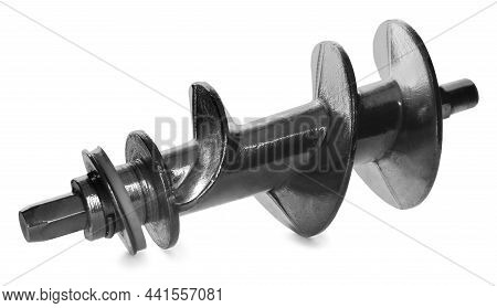 Feed Screw For Meat Grinder Isolated On White