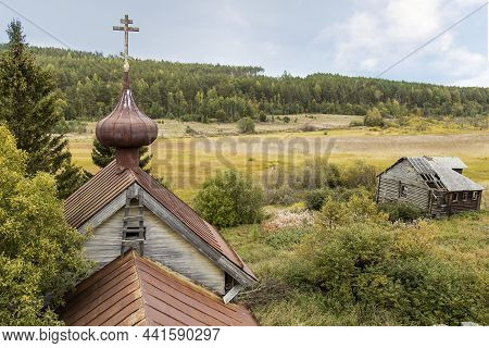 Vegoruksa Church Of St. Nicholas The Wonderworker . Karelia. Abandoned Place. Village Vegoruksa, Rep
